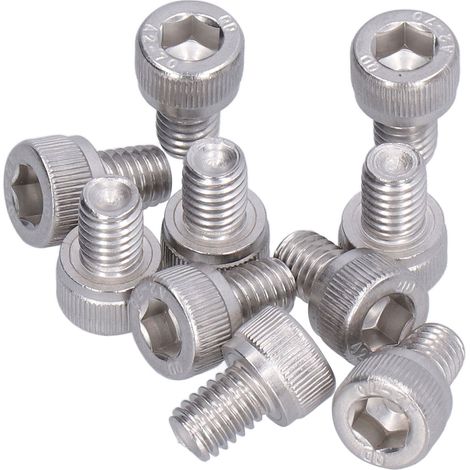 Jeu de 30 vis et boulons M6, en acier inoxydable 304 A2-70, vis à tête cylindrique creuse, DIN 912 M6x8 (1/5)