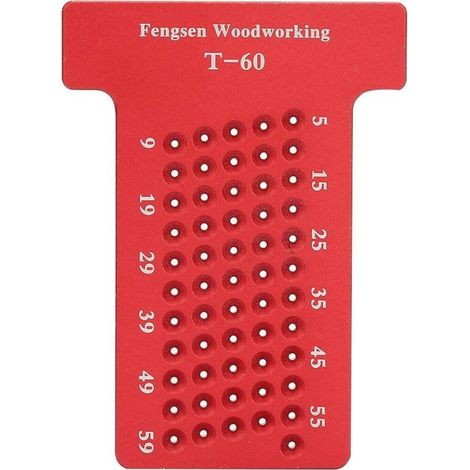 Outil de traçage de trous type T en aluminium – Jauge de positionnement pour rabot à bois – Jauge croisée précise pour marquage manuel