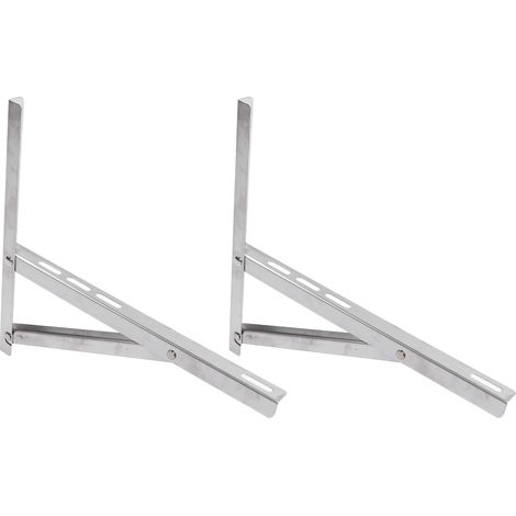 Support mural pliable en acier inoxydable pour climatiseur, fixation de condenseur (1/5)