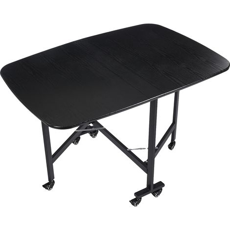 Table à manger, design pliable, style moderne, noir (1/2)