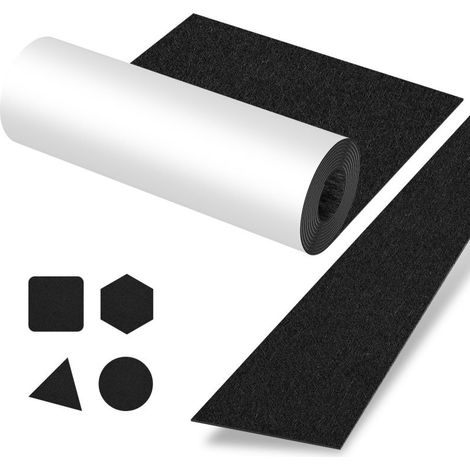 SWANEW Feltro adesivo 100x150cm, Pattino in feltro adesivo per mobili, Pattini antiscivolo per sedie in feltro nero (1/5)