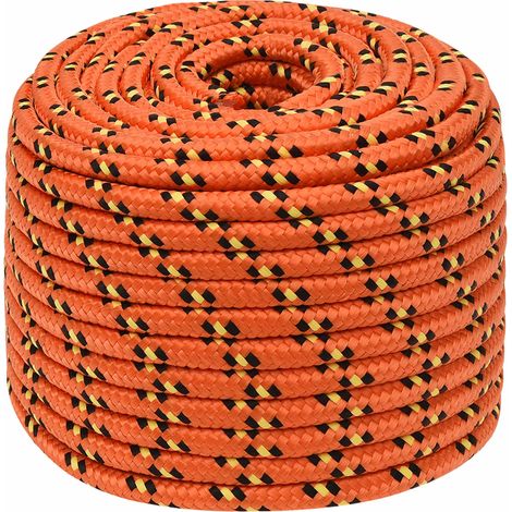 vidaXL Corda multiuso 14 mm 25 m Arancione PP 1275 kg Carico massimo