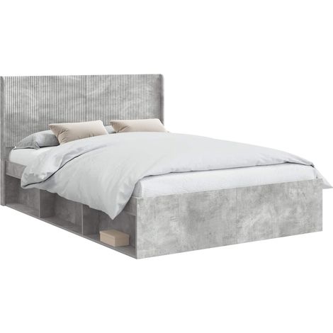 Estructura de cama con almacenamiento y cabecero Gris Hormigón vidaXL (1/5)