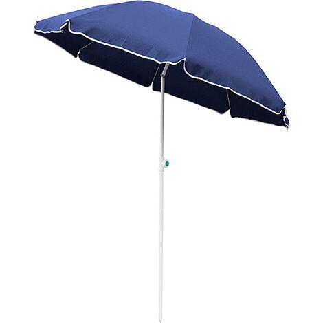 Linder Exclusiv Sonnenschirm POLYESTER MC180P,mit Einfacher Mechanismus zum Öffen und Schließen des Sonnenschirm,Ø 180 cm,Blau (1/4)