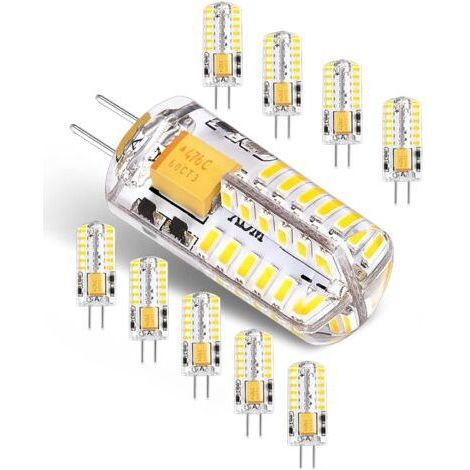 Ampoules LED G4 12V AC/DC 3W Pas de Scintillement à Économie D'énergie Lampe(Équivalent à Ampoule Halogène 30W)Blanc Froid 6000K,G4 LED Lumière,300LM Non Dimmable,Lot de 10 (1/5)