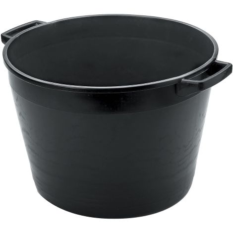 Idroweb – Bac rond en polyéthylène 32 litres – Poignées noires – 44 cm diamètre x 35 cm hauteur – Conteneur pour moût de raisin et bâtiment (1/3)