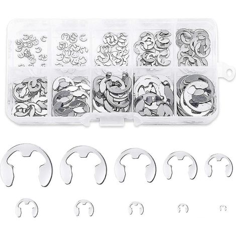 200-teiliges Edelstahl-Sicherungsring-Set, Edelstahl-Sicherungsringhalterung