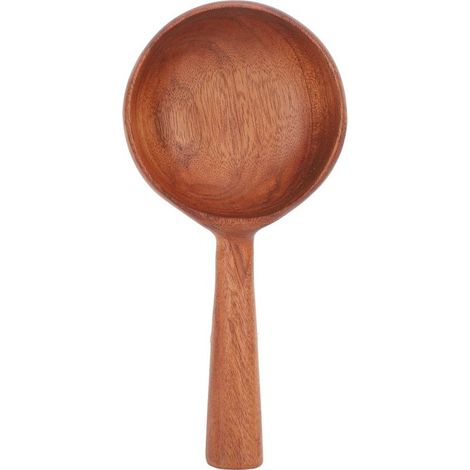Louche de cuisine en bois au poli exquis et multifonctionnelle. Cuillère de service en bois pour la cuisine. (1/5)