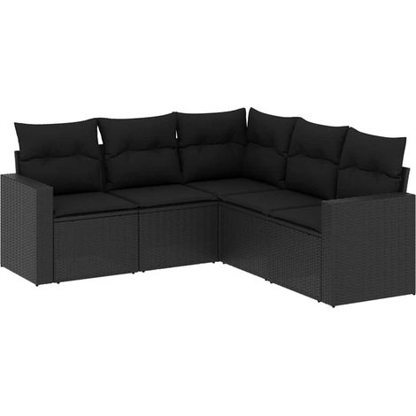 Maison Exclusive - Set de muebles de jardín 5 pzas y cojines ratá (1/5)