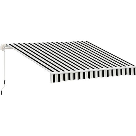 Manuelle Gelenkarmmarkise Markise 4M Mit Handkurbel Balkonmarkise Sonnenschutz Wandmontage Balkon Alu Weiß+Blau 395 X 245 Cm