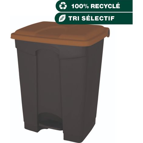 JVD - Container 45L Biodéchets noir avec couvercle marron - Matériel professionnel (1/2)