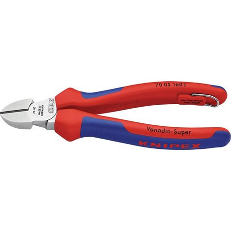 Fresa diagonal L.160mm cabeza cromada con ojal con manguitos multicomponente KNIPEX