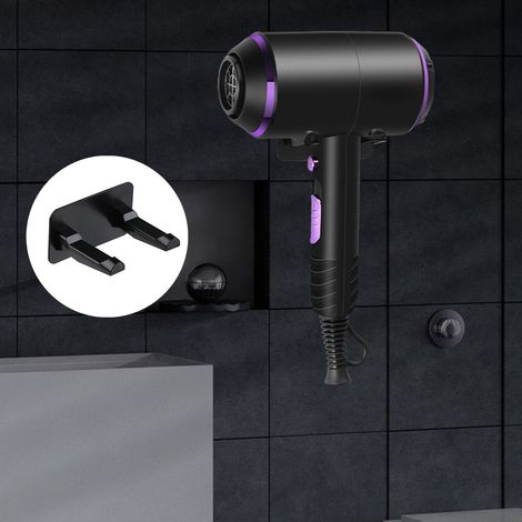 Support Murale pour Sèche-Cheveux Autocollant, Rack Organisateur Sèche-Cheveux de Salle de Bain (1/5)