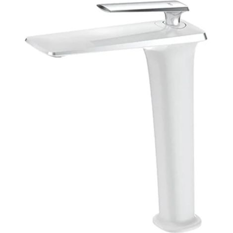 Robinets De Lavabo En Laiton Noir, Robinet De Salle De Bains Chaude Et Froide, Robinet D'évier Monté Sur Le Pont Des Toilettes, Mitigeur D'eau En Or Blanc (1/5)