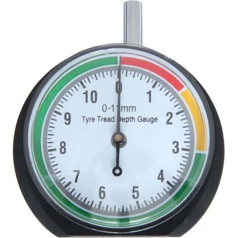 Jauge de Profondeur de Pneu 0-11 mm - Outil de Mesure Précis pour Voiture, Camion, Vélo, Moto - Cadran 44 mm Facile à Lire - Idéal pour Sécurité Routière- (1/4)
