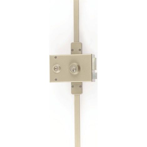 JPM – Serrure multipoint en applique 45mm – Coffre acier bronzé 140x88mm – Clé à fouillot – Axe 55mm – Norme A2P (1/2)