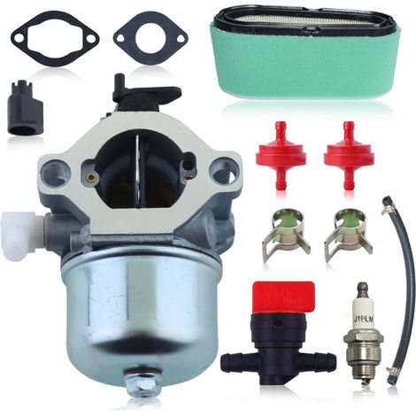 Kit de carburador con filtro de aire para motores de tractor cortacésped 28D702, 28D707, 28M706, 28M707, 28R707, 28B702 y 28B705, con bujía RJ19LM y filtro de aceite. Sustituye a las referencias 69983