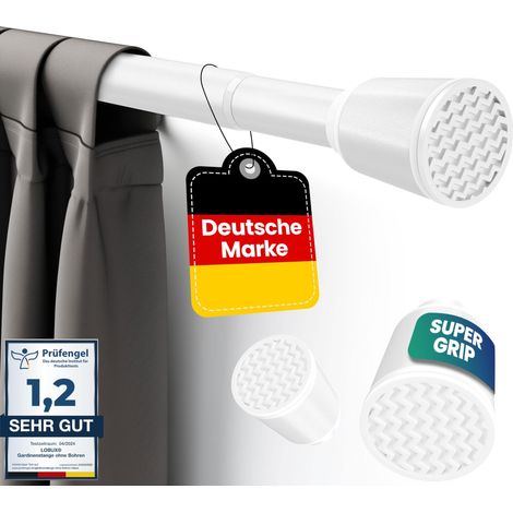 Tringle à rideau sans perçage blanc, 310-400 cm Ø 32 mm Tringle télescopique pour rideau de douche extensible Tringle de douche sans perçage Tringle à rideau de douche, tringle à vêtements (1/5)