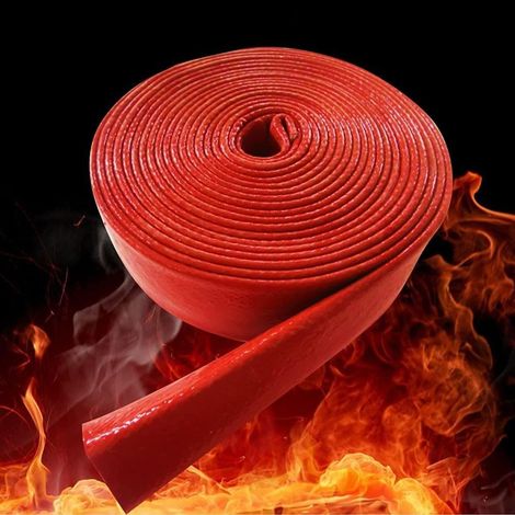 Gaine de protection ignifuge pour câble avec boîtier en fibre de verre en silicone (10 mm) (1/5)