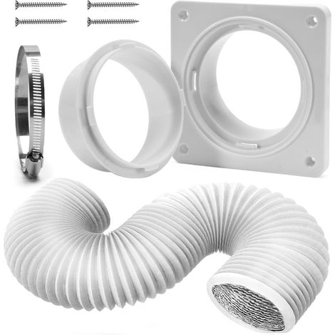Kit de escape universal de 4 pulgadas para aires acondicionados y secadoras portátiles/de pared (blanco, talla única). (1/5)
