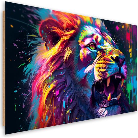 Deco panel print, Lion Neon Abstraction - 120x80 (1/5)