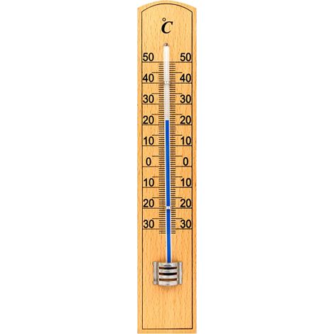 Termometro analogico per interno ed esterno scala meno 30 più 50 gradi in legno di faggio Velamp