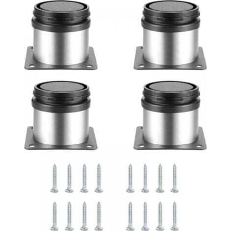 Pieces Adjustable Furniture Legs, Height Adjustable Metal Table Legs, Kitchen Furniture Legs, Furniture Legs for Cabinets, Shelves, and Tables, Stainless Steel, with Screws (50X50MM, Silver) (1/4)