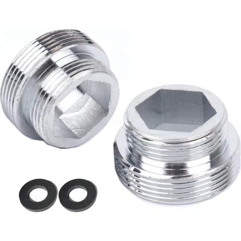 Juego de 2 adaptadores metálicos para grifos de cocina (M18 a M22) (1/3)