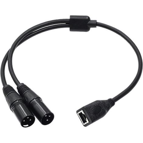 adaptateur double XLR mâle 3 broches vers RJ45, câble DMX RJ45 vers double XLR (1/5)