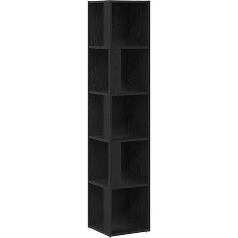 Maison Exclusive - Mensole angolari Rovere Nero 33 x 33 x 164,5 cm