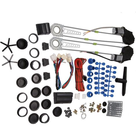 Kit universal de conversión de elevalunas eléctricos de 12 V para 2 puertas + 2 interruptores (1/2)