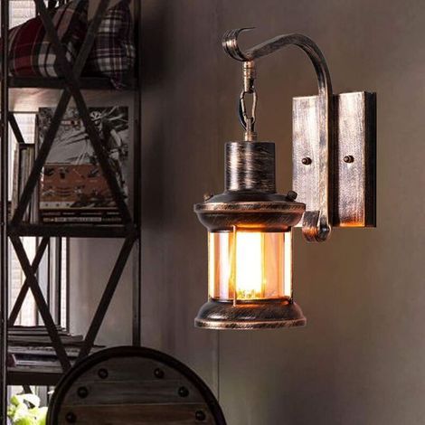 Retro antique industrial wall light, outdoor light fixture, porch/garden lamp (bronze) (1/5)