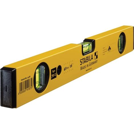 Stabila Wasserwaage Type 70-2 Aluminium Richtwaage Messwerkzeug 40 - 200 cm, Ausführung: Type 70-2, 60 cm (1/2)