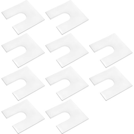 Lot de 10 Cales en Aluminium en Forme de Fer à Cheval en U Entretoises Métalliques 50 Mm X 50 Mm avec Fentes de 17 Mm Alignement de Garde-boue Rondelle Plate Carrée épaisseur de 2 Mm (1/5)
