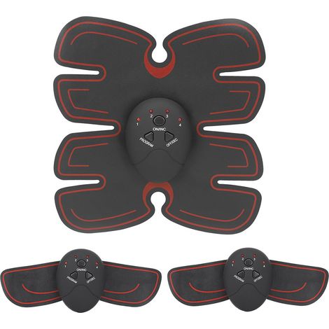 Appareil intelligent de musculation abdominale avec électrodes pour les abdominaux et la colonne cervicale - Fonctionne avec des piles rouges (1 électrode abdominale + 2 électrodes pour les bras + 3 a (1/5)
