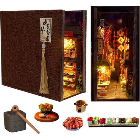 DIY-Holzpuzzle für Bücherecken – 3D-Miniaturszene – Bücherregal-Einsatz-Set – Handgefertigt (1/5)
