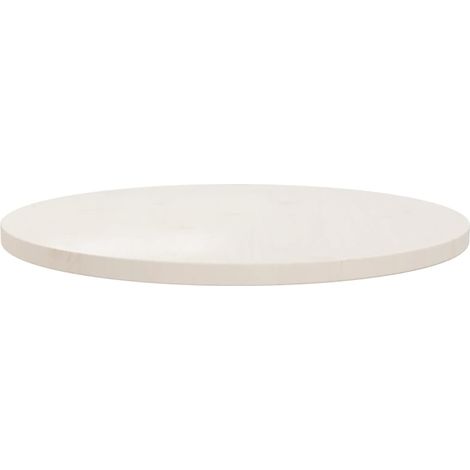 Bonnevie – Plateau de table en bois de pin massif Ø60 cm – Design moderne blanc – Épaisseur 2,5 cm – Facile à nettoyer - OIB3611E (1/5)