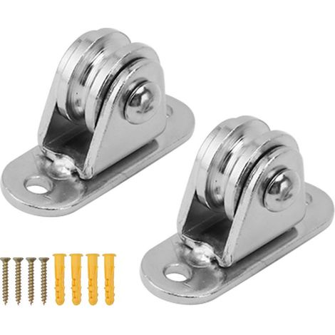 Poulie Fixe Murale Stainless Steel 176lbs/6mm [2PCS] pour Portes Roulantes DIY et Rails Câbles (1/5)