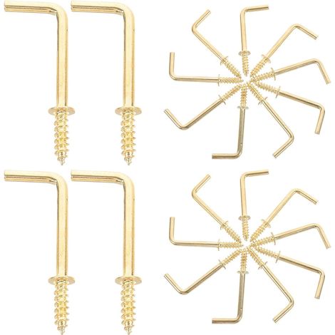 Crochet de suspension, fer, doré, pour cadres, à visser, mur (1/5)