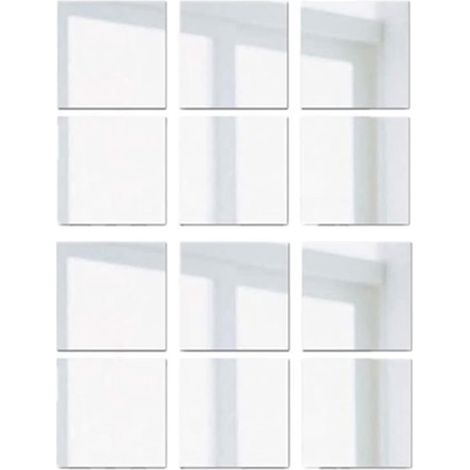 12 pièces - Miroirs adhésifs - Autocollant miroir - Miroir de porte - Miroir mural - Stickers muraux - 1515 CM - 0,1 mm - PET - pas de verre - auto-adhésif - flexible - décoration d'intérieur - Décora (1/5)