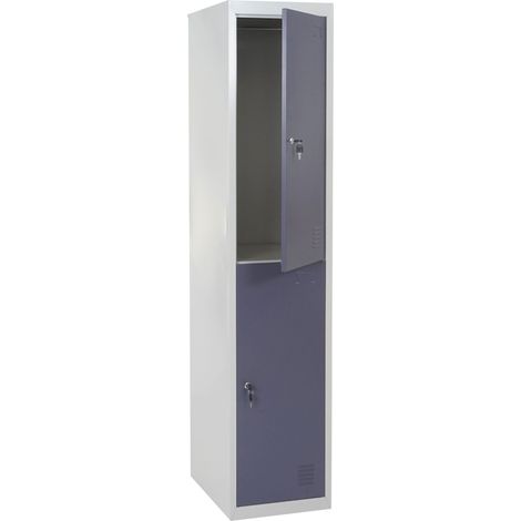 Schließfach Lincoln T853, Schließfachschrank Wertfachschrank Spind, Metall 185x38x45cm dunkelgrau