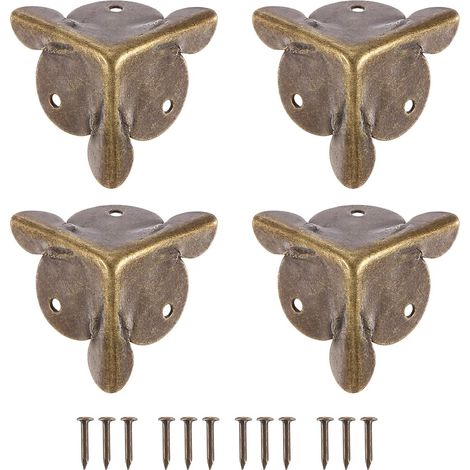 12 pezzi di protezioni angolari per scatole, angoli decorativi per scatole da 19 mm, protezioni angolari, angoli antipolvere per scale vintage con viti, bronzo