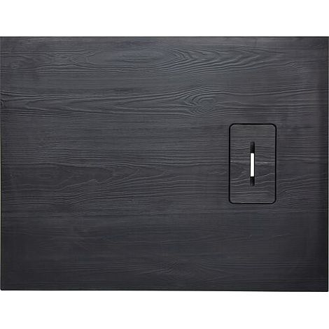 Receveur de douche Lendou 1200 x 35 x 800 mm avec structure en bois fonte minérale noir mat, écoul. 90 mm (1/4)