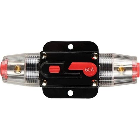 Auto Disjoncteur Étanche, Porte-fusible de Disjoncteur DC Avec Commutateur Manuel De Réinitialisation De Fusible pour Moteur Auto Marine Bateau Vélo Stéréo Audio (1/5)
