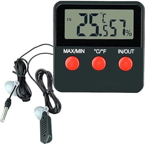 Reptiles Thermomètre Numérique Hygromètre LCD Jauge de Température et Humidité pour Terrarium Animaux Domestiques Incubateur Réservoir (1/5)