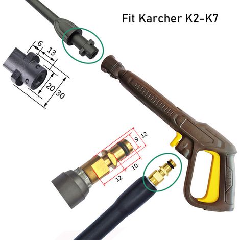 Lance haute pression pour nettoyeur Kärcher K2 K3 K4 K5 K6 K7 – Buse réglable pour nettoyage efficace – Quick Connect pour installation rapide – Groupm