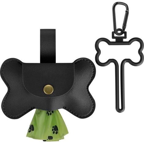 Distributeur de Sacs à Crottes pour Chien avec Clip Mains Libres, Porte-Sac en Cuir, Pratique et Portable pour Promenade de Chien (Sacs non inclus) (1/5)
