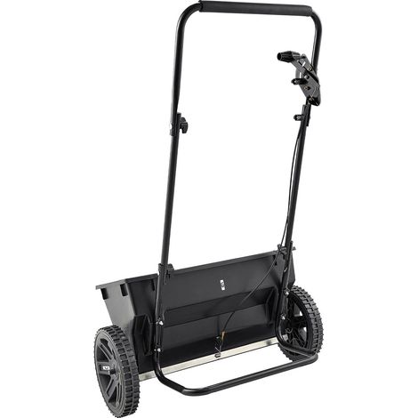 Épandeur à pousser manuel, capacité 50 lb, avec grille de trémie, largeur d'épandage 18 pouces et 30 réglages, pneus tout-terrain 10 pouces, pour semences et engrais de jardin et pelouse. (1/5)
