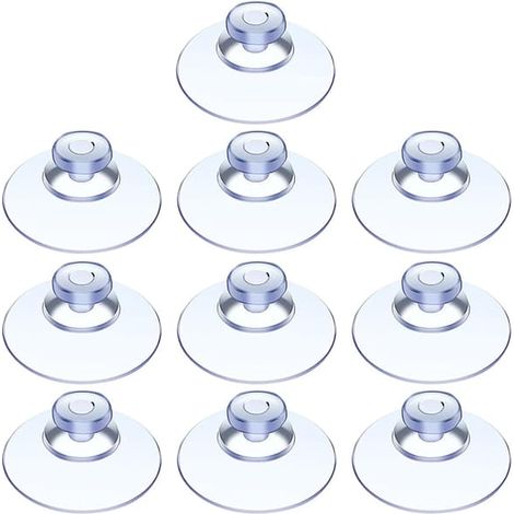 BelleRise - Lot de 10 mini ventouses transparentes pour table en verre et surfaces lisses, verre, titane (1/5)
