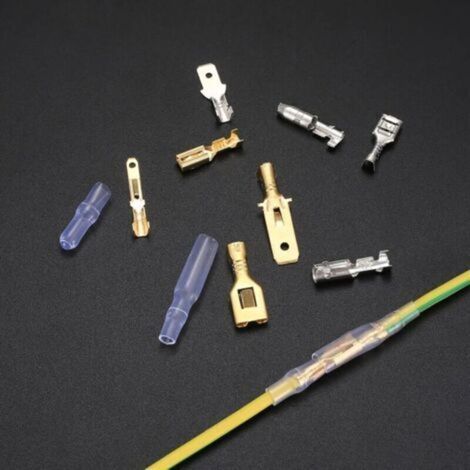 150 Pièces Cosse a Sertir Electrique Automobile Kit, 6,3mm 4,8mm 2,8mm Fil Électrique Connecteurs Terminal Mâle Femelle pour Moto Voiture Scooter Bateaux Électrique Instruments (1/3)